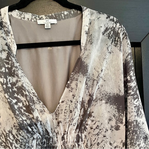 H By Halston Grey & White Dress Size Large - Picture 6 of 16